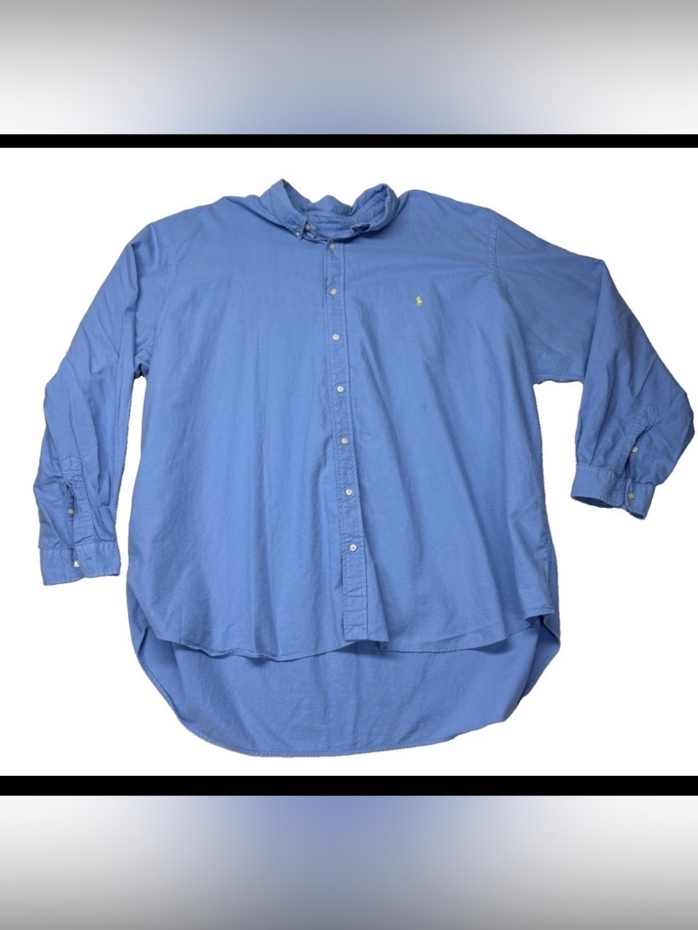 Polo Ralph Lauren Button Up Shirt Mens 5XB Blue Solid Classic Fit Big Tall 5X